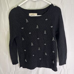 Loft Womens Sweater S Black‎ Wool Blend